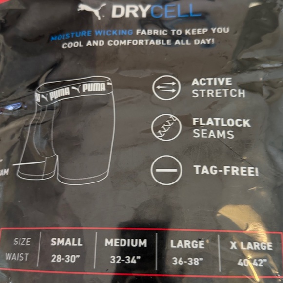 PUMA 5PK Performance Boxer Briefs Multicolor MED 32-34 Waist NWT - Picture 11 of 12